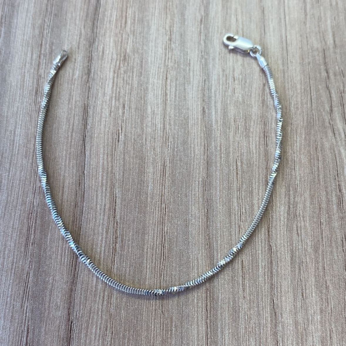Pulseira Cordão Laminado em Prata 925