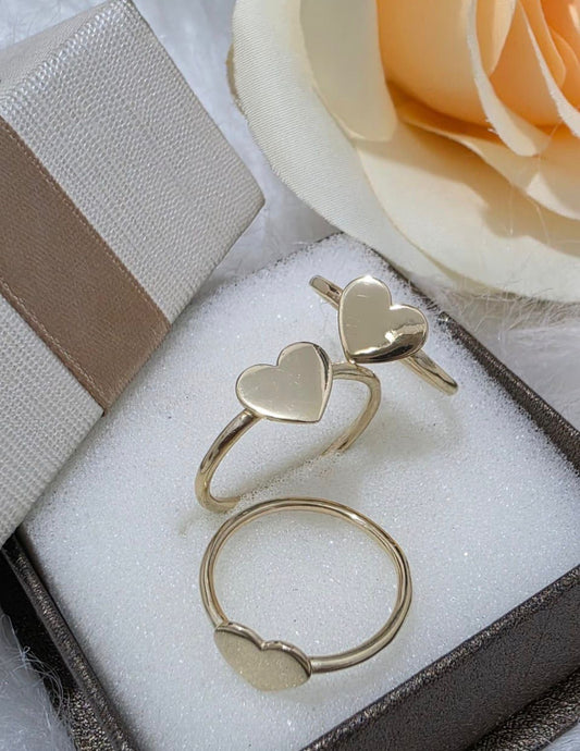 Anel Coração Liso – Moeda Antiga