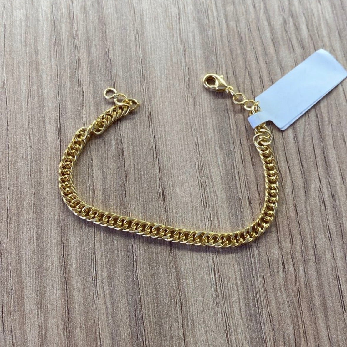 Pulseira Groumet Dupla Banhada a Ouro 14 cm