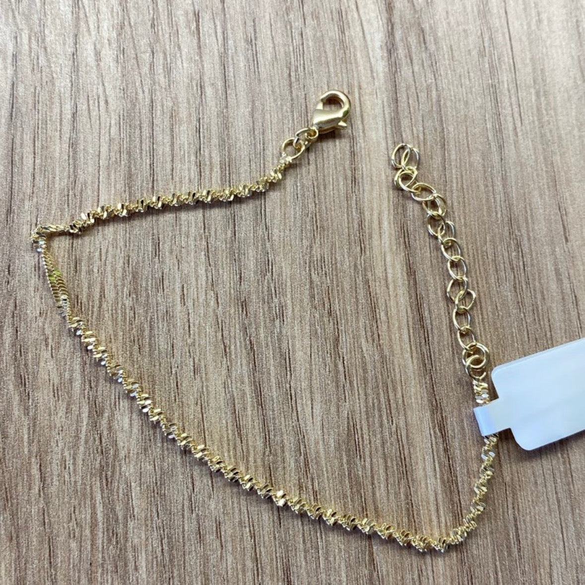Pulseira Malha Diamantada Delicada banhada a ouro