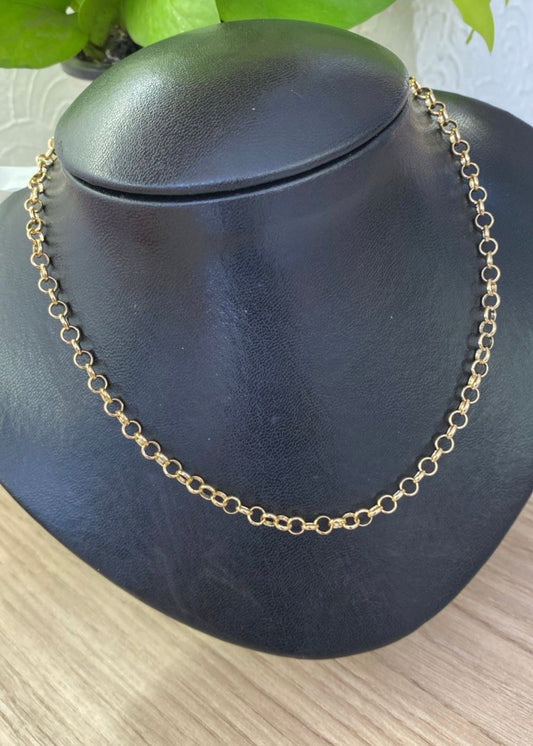 Corrente Elo Português Banhada a Ouro – 45cm