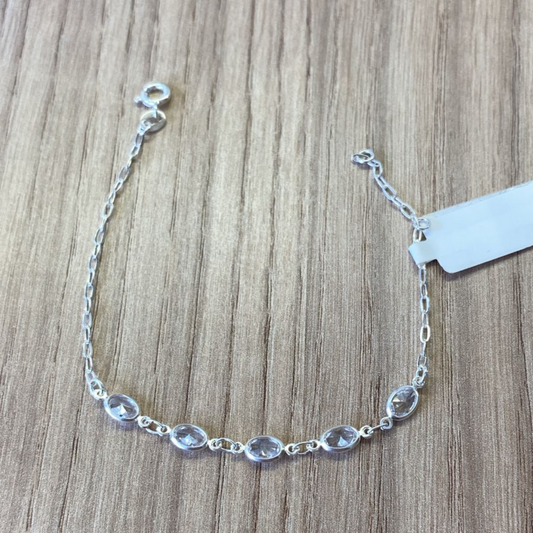 Pulseira Cristais em Prata 925 – 18cm