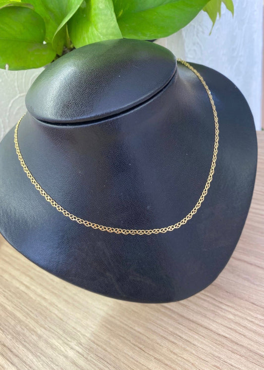 Corrente Elo Trabalhado Banhada a Ouro – 45cm