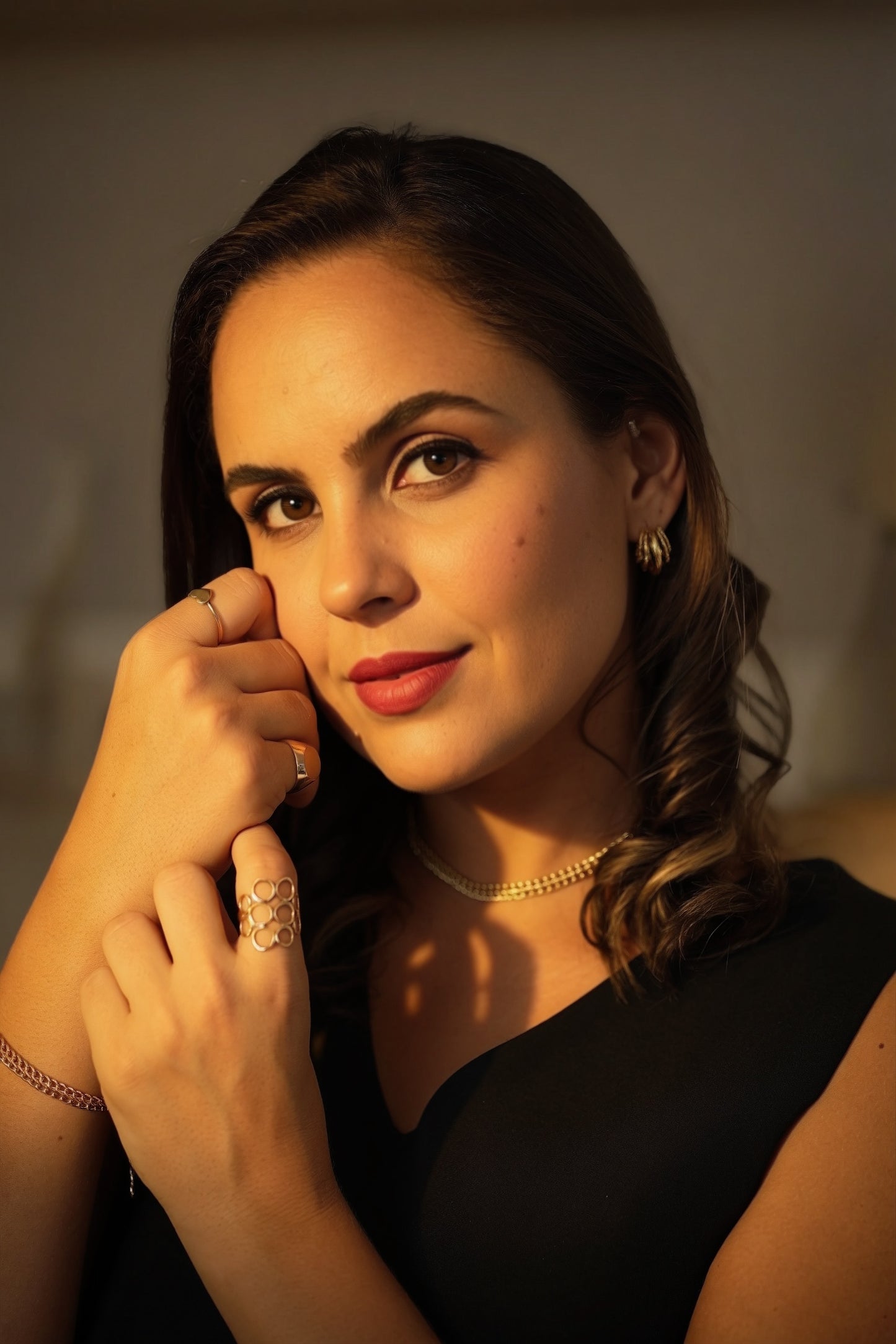 Chocker Trançada 40cm com Extensor Banhada a Ouro