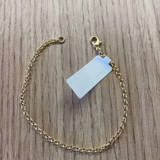 Pulseira Elo Português Fina Banhada a Ouro