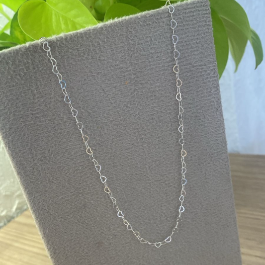 Corrente Elo de Coração Prata 925 – 45cm