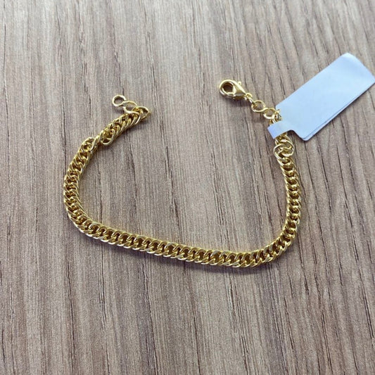 Pulseira Groumet Dupla Banhada a Ouro 14 cm