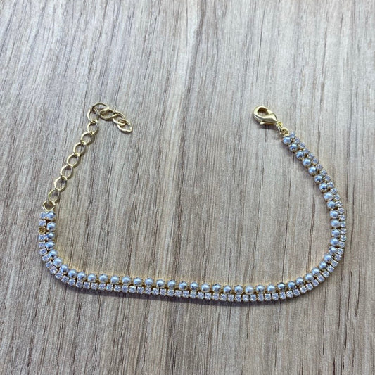 Pulseira Pérolas Elegance banhada a ouro