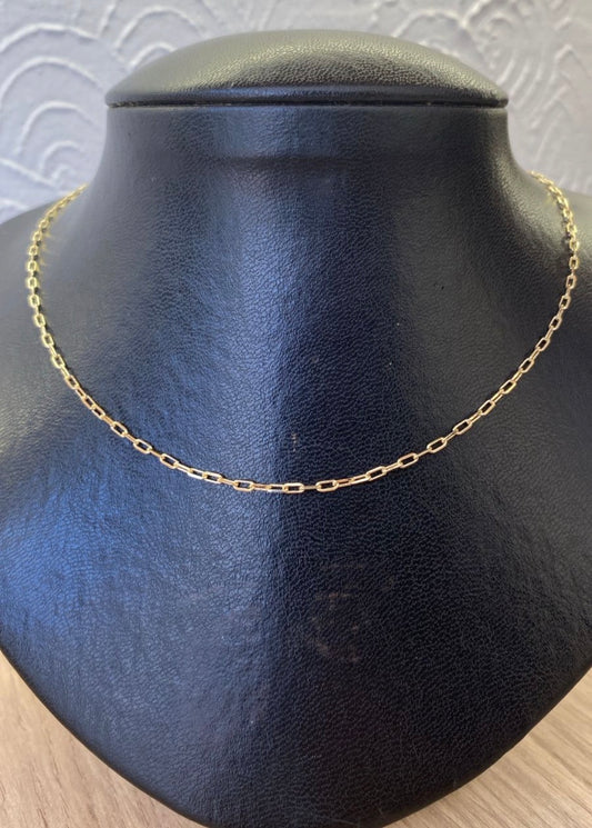 Corrente Cadeado Fina Banhada a Ouro – 70cm