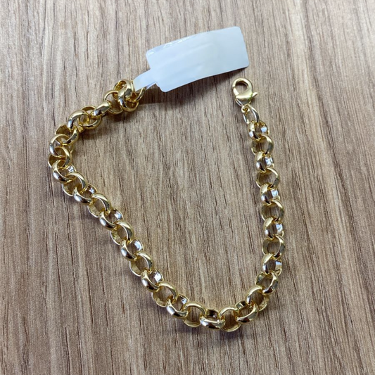 Pulseira Elo Português Banhada a Ouro – Modelo Luxo G