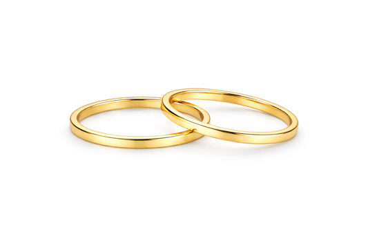Aliança de Ouro 18k 2mm – Par Clássico Delicado