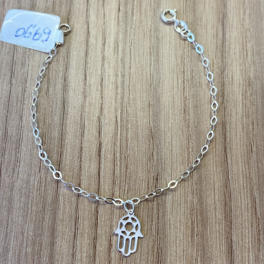 Pulseira Mão de Fátima em Prata 925 – 18cm