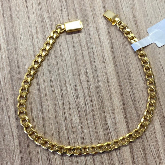 Pulseira Masculina Groumet Tradicional banhada a ouro