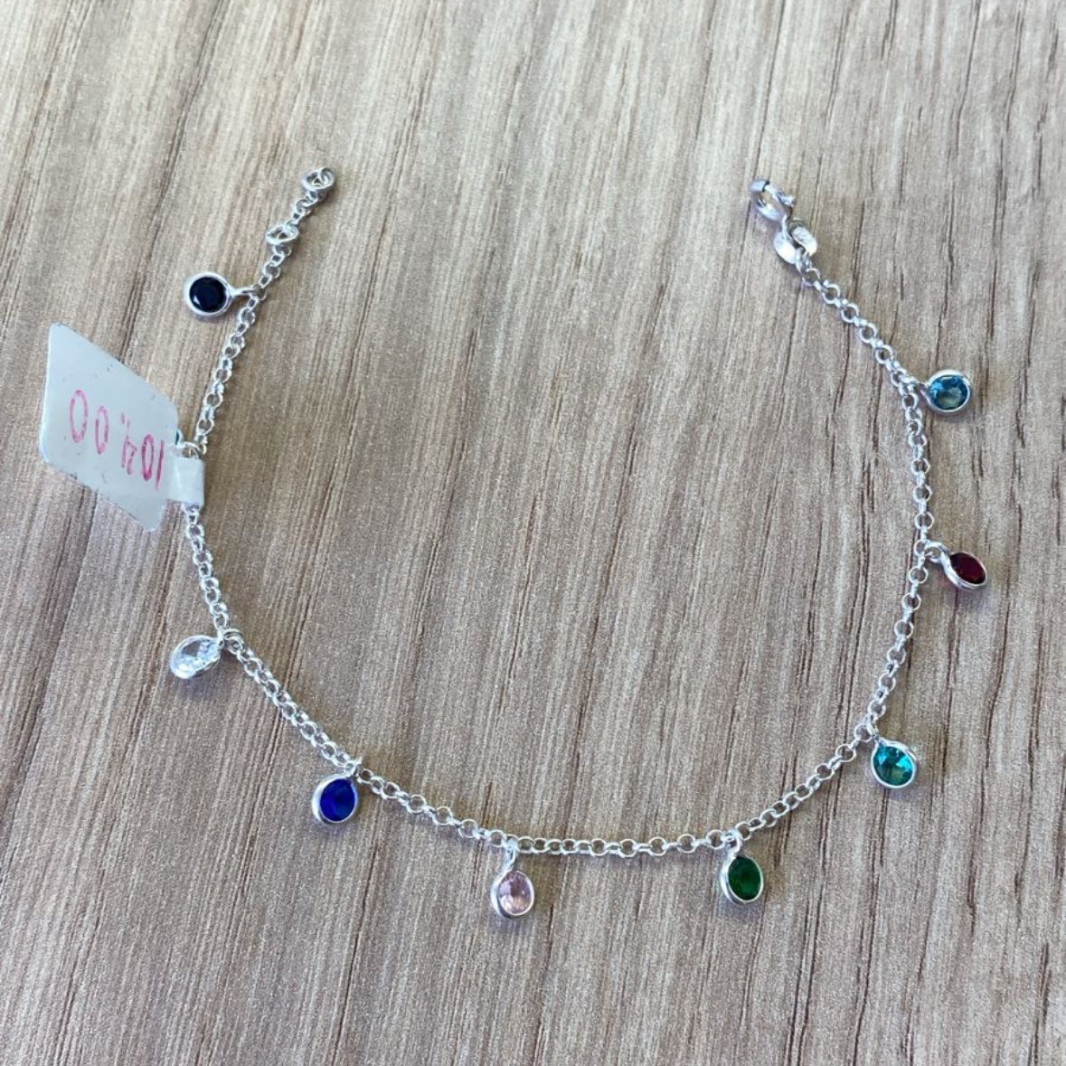Pulseira Pedras Coloridas em Prata 925 – 18cm