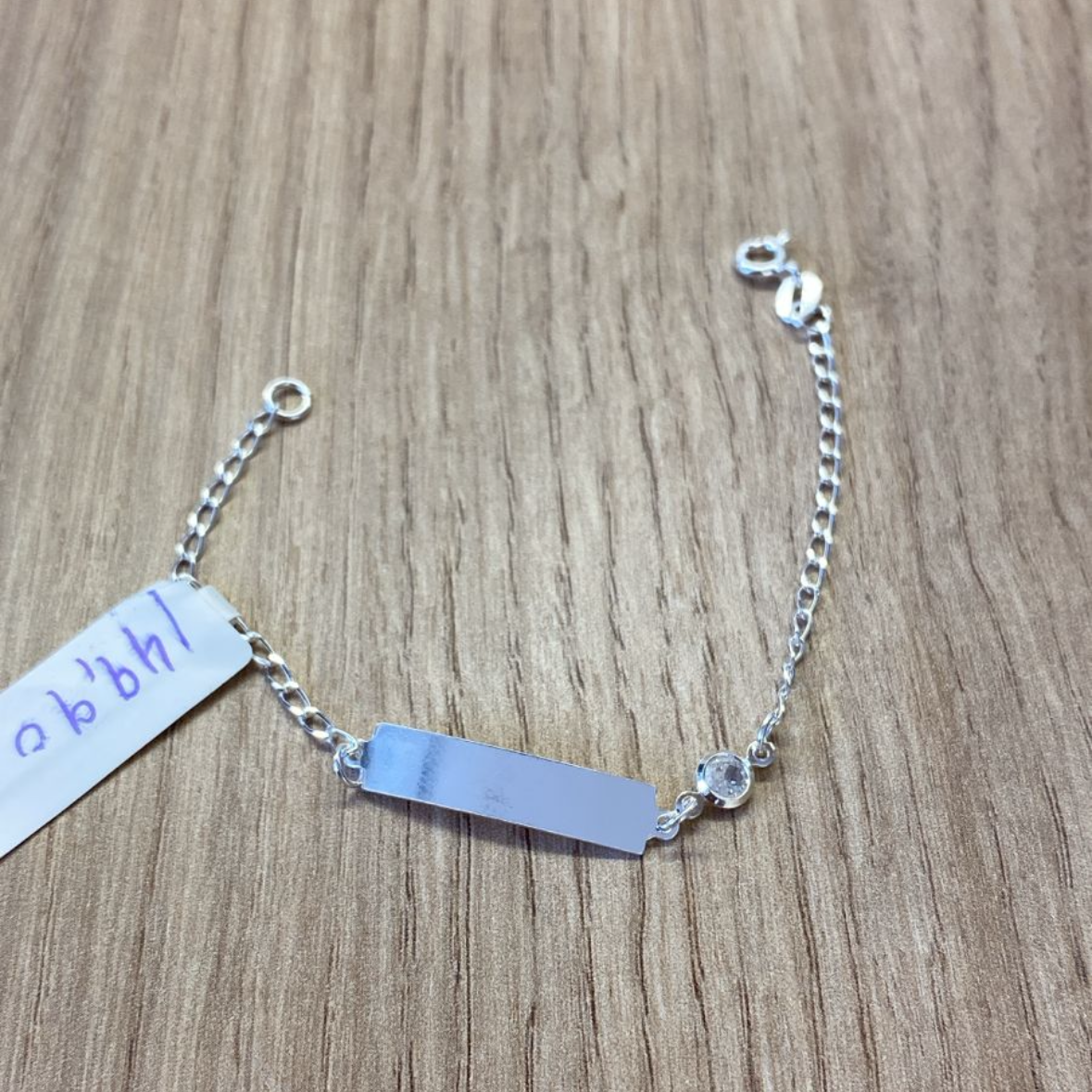 Pulseira infantil chapa com ponto de luz