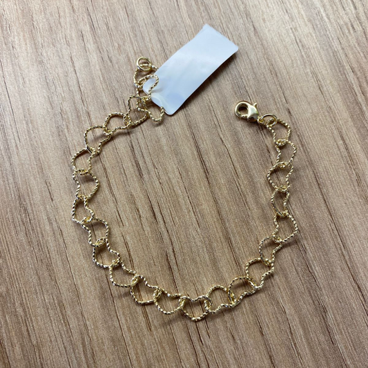 Pulseira Elos de coração Orgânicos Banhada a Ouro