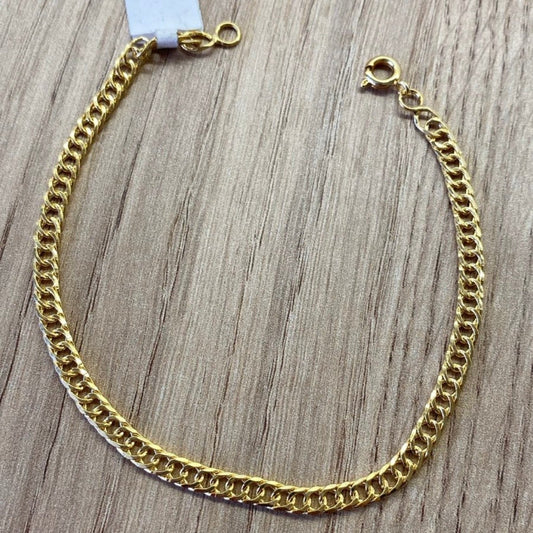 Pulseira Masculina Banhada a Ouro Modelo Groumet Tradicional
