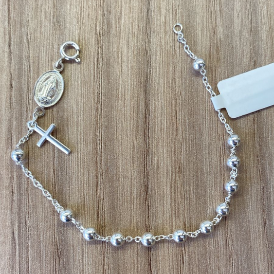 Pulseira Terço em Prata 925
