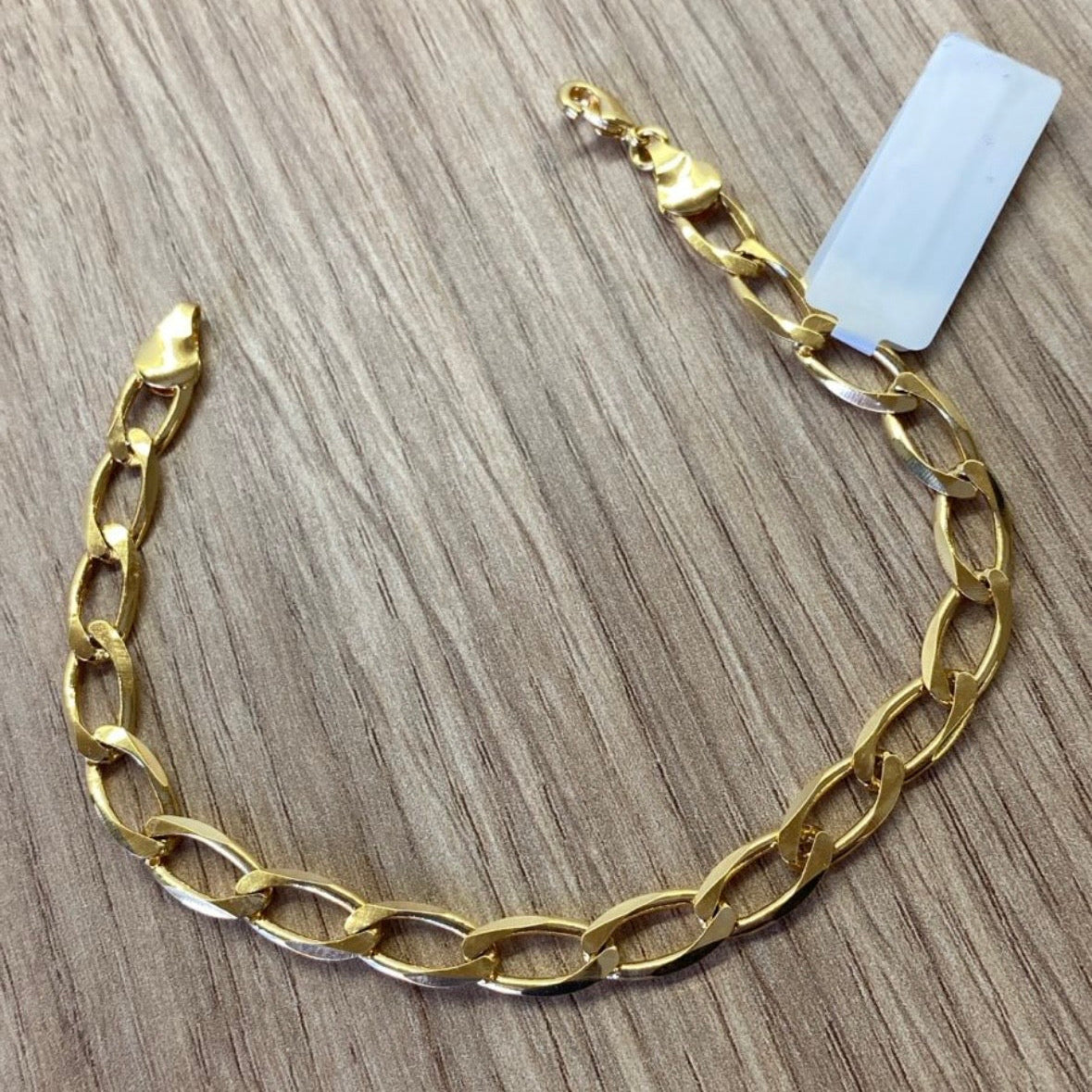 Pulseira Masculina Elos Veneza banhada a ouro