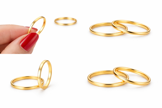 Aliança de Ouro 18k 2mm – Par Clássico Delicado