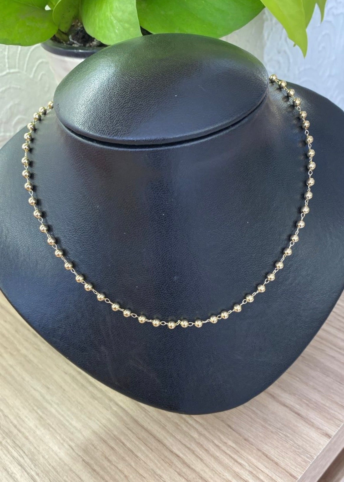 Corrente Bolinha Banhada a Ouro – 45cm