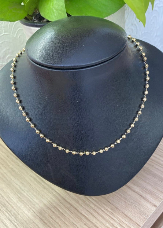 Corrente Bolinha Banhada a Ouro – 45cm