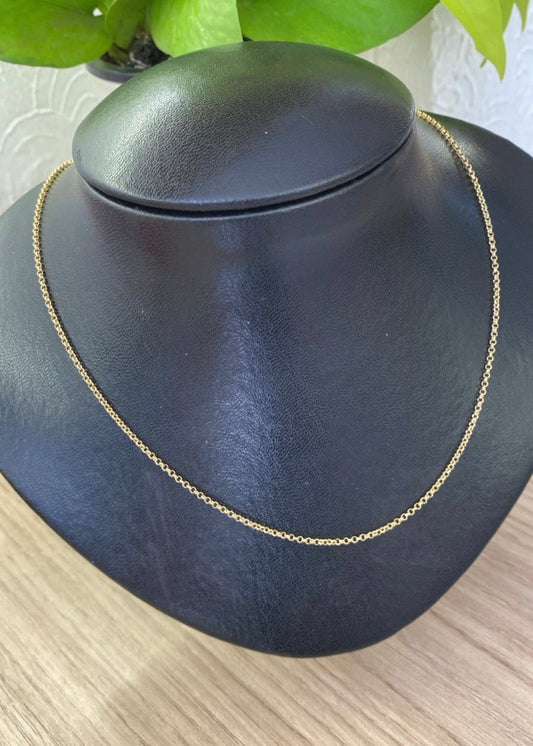 Corrente Elo português  banhado a Ouro – 50cm