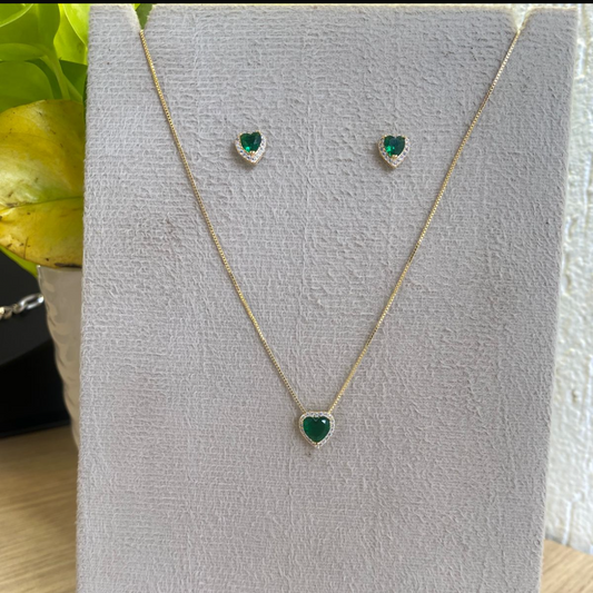 Conjunto Coração Esmeralda Lumini