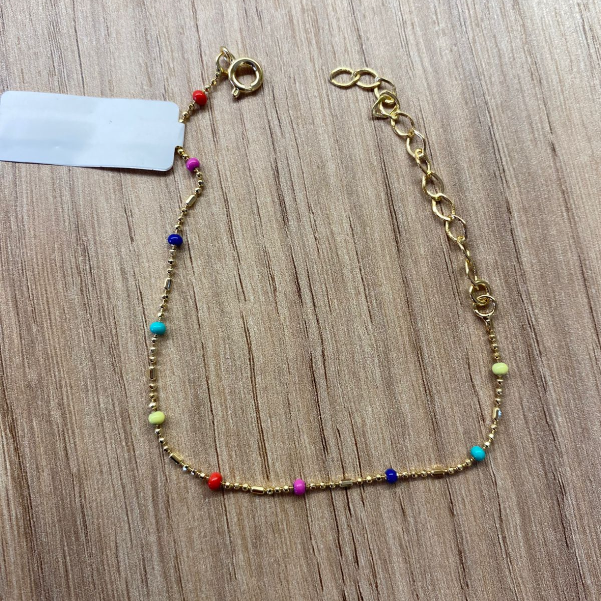 Pulseira Colorida Delicada Banhada a Ouro