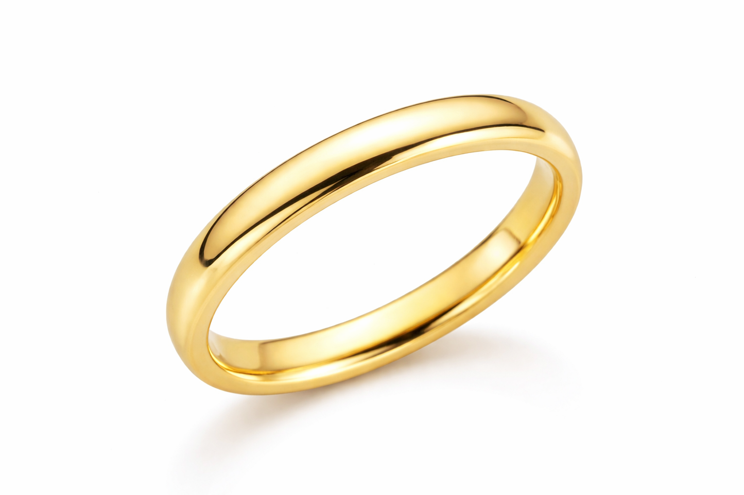 Aliança de Ouro 18k 4mm Meia Cana – Par Clássico Abaulado