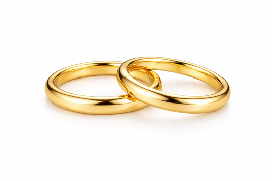 Aliança de Ouro 18k 3mm Meia Cana – Par Clássico Abaulado