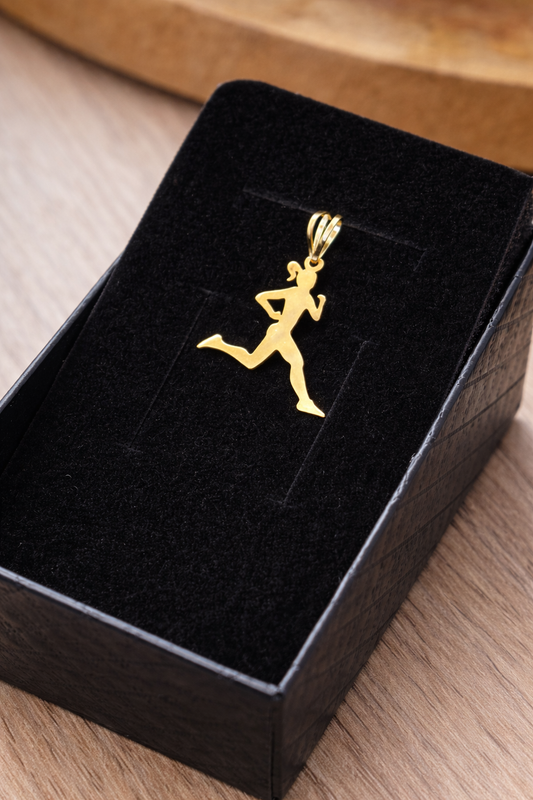 Pingente Corredora em Ouro 18k