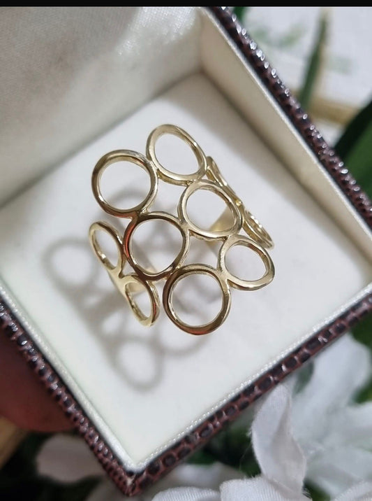 Anel 10 Mandamentos – Modelo Elos Vazado- Moeda antiga